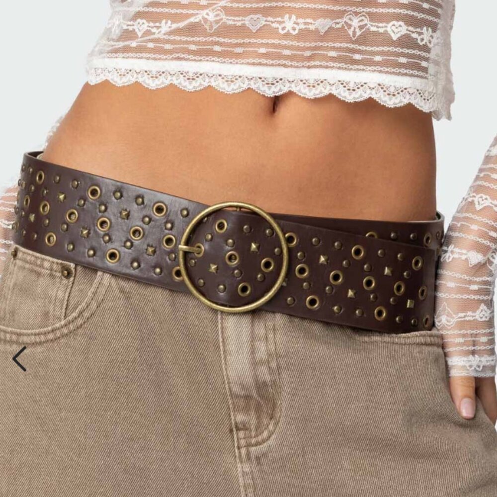 NWT Edikted Stud & Grommet Faux Leather Belt
